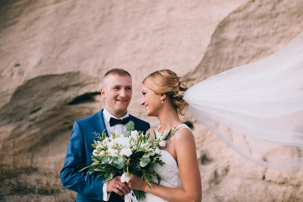 Свадебная пара в красивом платье — стоковое фото