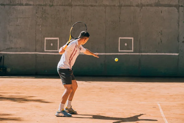 Allenamento dei tennisti all'aperto — Foto Stock