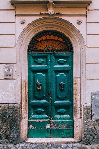 Old green door