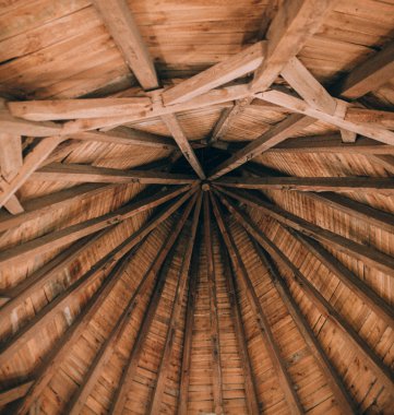 Ahşap eski retro tarzı çatı