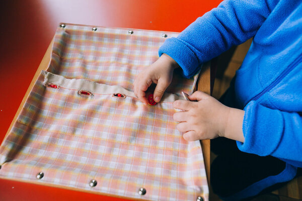 Child playing sensory game