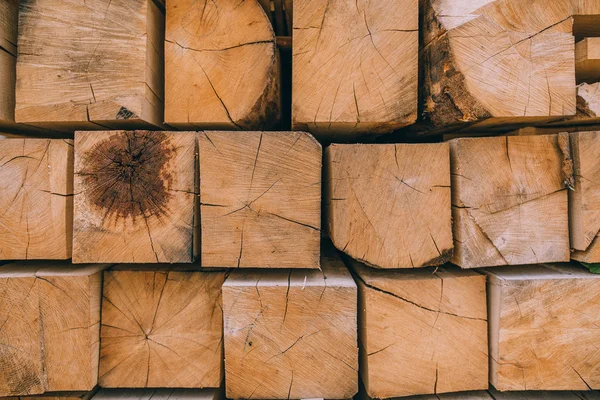 Stack of square wood planks — Stock Photo, Image