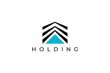 Şirket, Finans ve İş Markası Kimliği için Minimal Soyut Holding Logo Tasarımı