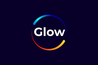 Modern Teknoloji, Dijital ve Fütürist Marka Kimliği için Parlayan Harf Kelimesi Logosu Tasarımı