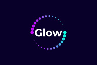 Modern Teknoloji, Dijital ve Fütürist Marka Kimliği için Parlayan Harf Kelimesi Logosu Tasarımı