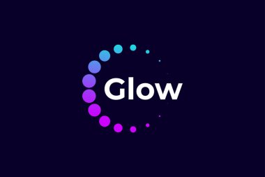 Modern Teknoloji, Dijital ve Fütürist Marka Kimliği için Parlayan Harf Kelimesi Logosu Tasarımı