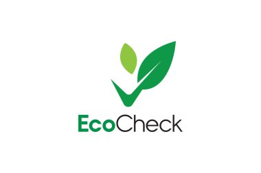 Çevre kontrol logosu çevre dostu yeşil işaretli yaprak logosu tasarımı
