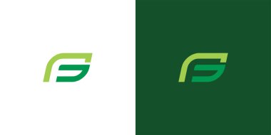 Asgari Moda Harfi F G Eko Yaprak Logo Tasarım Şablonu