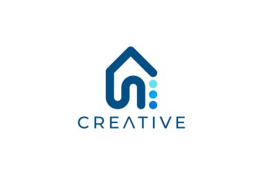 Emlak ve Emlak Markası için Temiz Soyut Ev Logosu Tasarımı