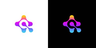 Profesyonel ve Yaratıcı Dijital Markalaşma İçin Profesyonel Modern Harf Q Teknoloji Logosu