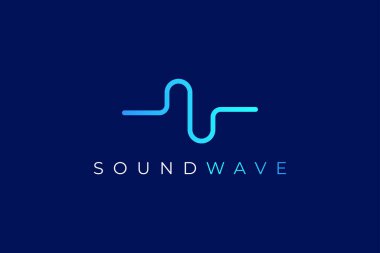 Koyu mavi arkaplanda parlayan mavi ses dalgası