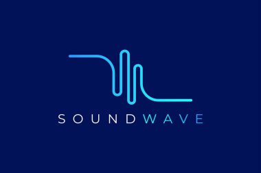 Koyu mavi arkaplanda parlayan mavi ses dalgası