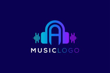 Harf A Kulaklık Müzik ve Ses Teknolojisi Markası Logosu Tasarımı