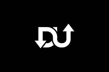 D ve U Monogram Logosu İş ve Finans için Yukarı ve Aşağı Ok Konsepti