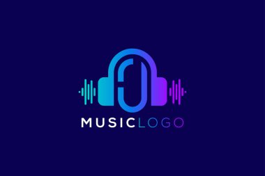 Harf J Kulaklık Müzik ve Ses Teknolojisi Markası Logosu Tasarımı