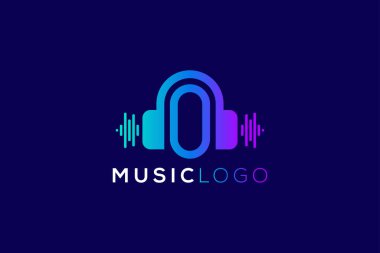 O Harfi Kulaklık Logosu Müzik ve Ses Teknolojisi Markası Tasarımı