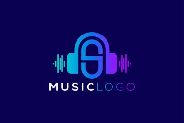 S Harfi Kulaklık Müzik ve Ses Teknolojisi Markası Logosu Tasarımı