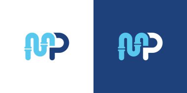 Modern Harf M P Su ve Boru Hizmeti Markası Tesisat Şablonu