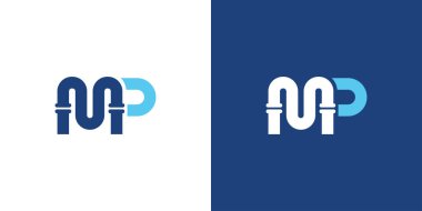 Modern Harf M P Su ve Boru Hizmeti Markası Tesisat Şablonu