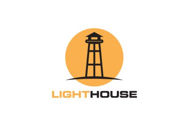 Denizcilik, Okyanus ve Denizcilik Girişimleri için Profesyonel Deniz Feneri Simgesi Logosu
