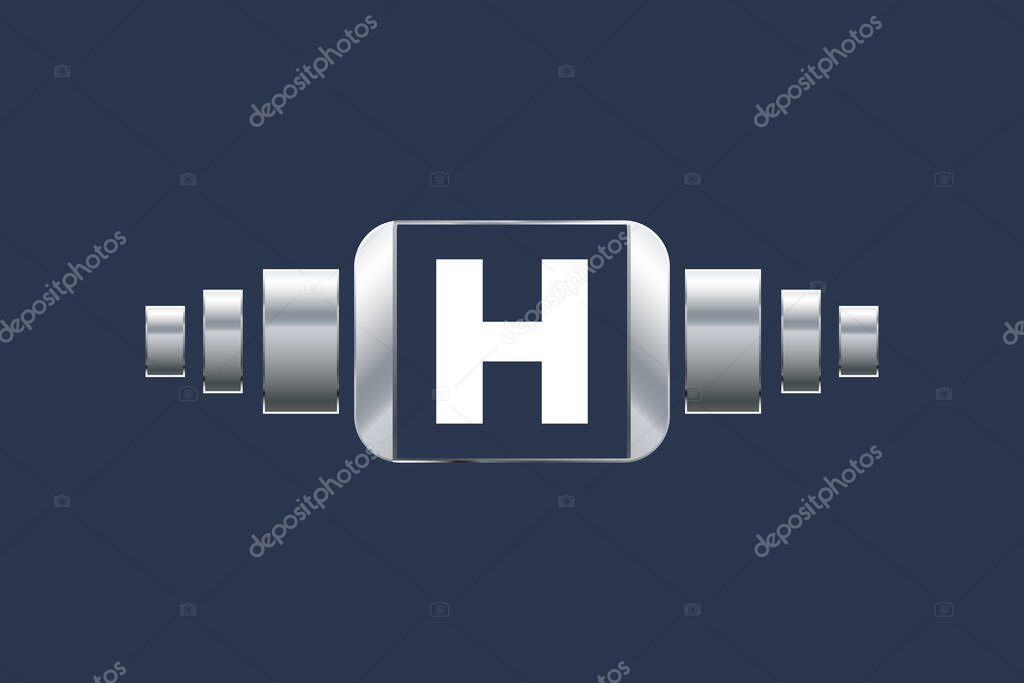 Technology gradian color letter h logo