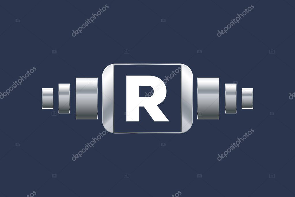 Technology gradian color letter r logo