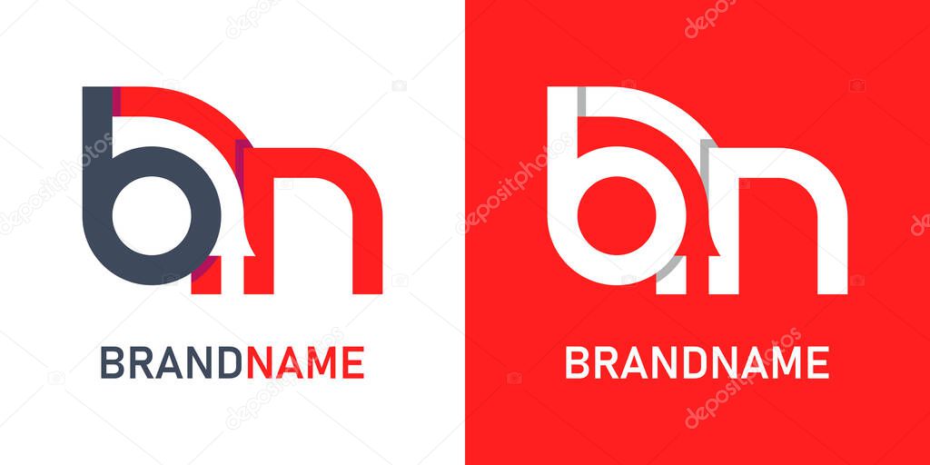 Vector letter bn flat logo design