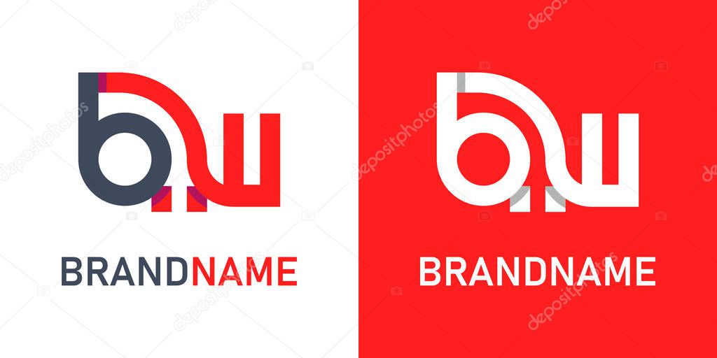 Vector letter bw flat logo design