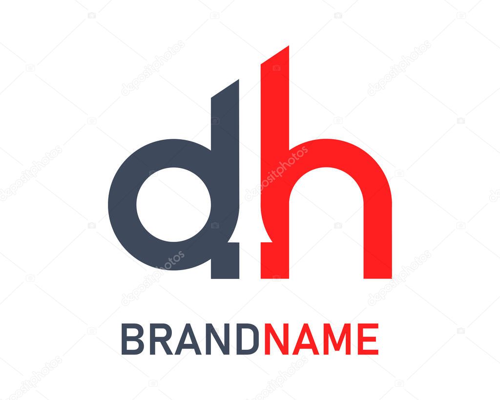 Letter dh logo design template
