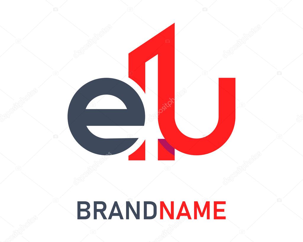Letter eu logo design template