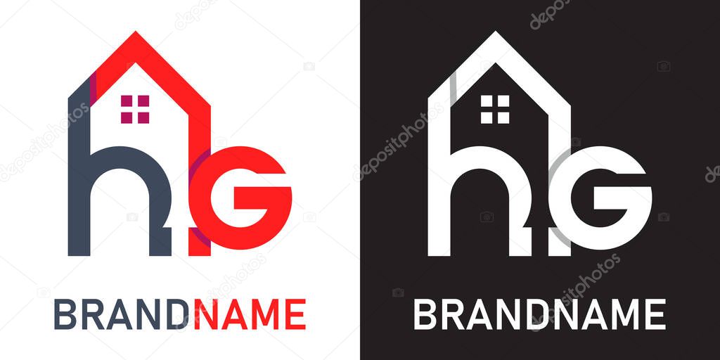 Letter hg logo design template