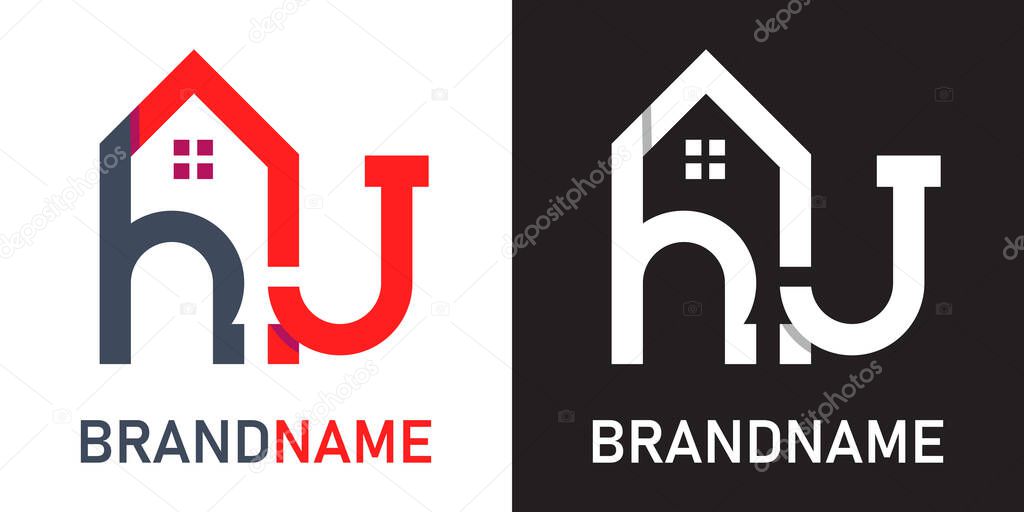 Letter hj logo design template