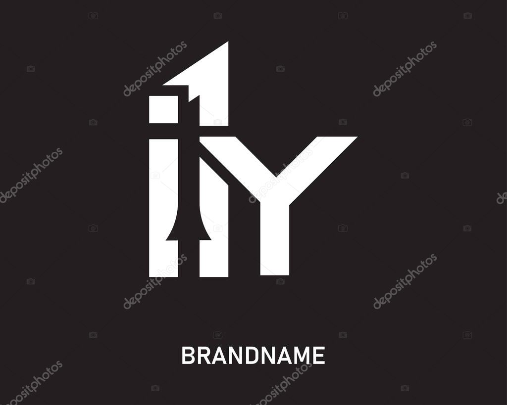 Letter iy logo design template