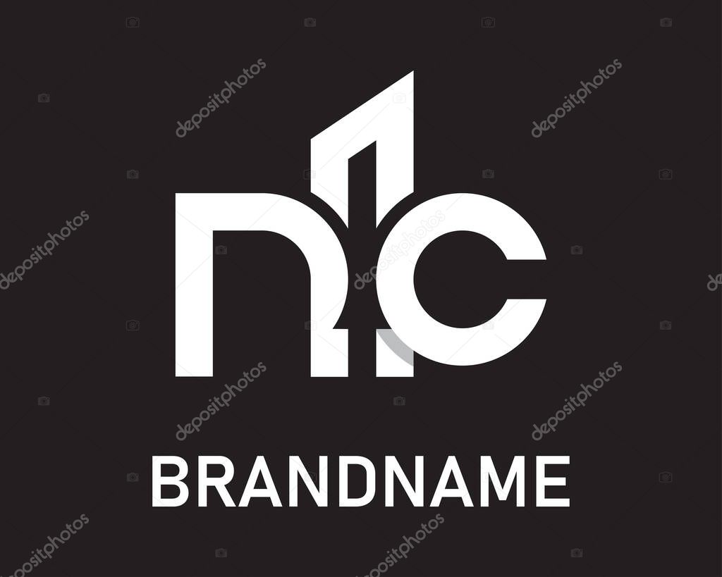 Letter nc logo design template