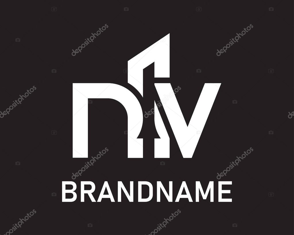 Letter nv logo design template