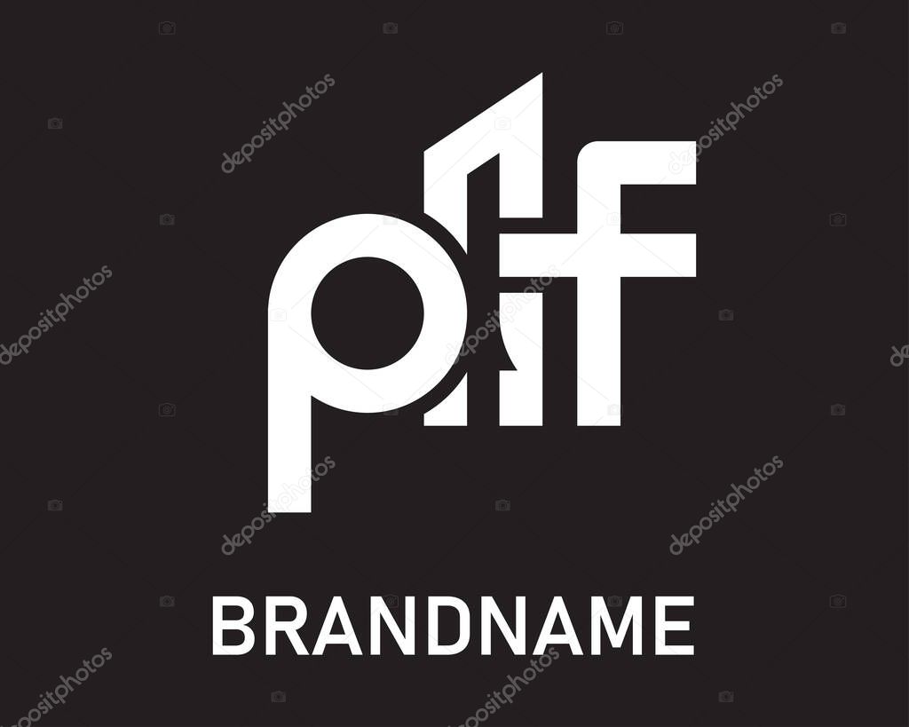 Letter pf logo design template