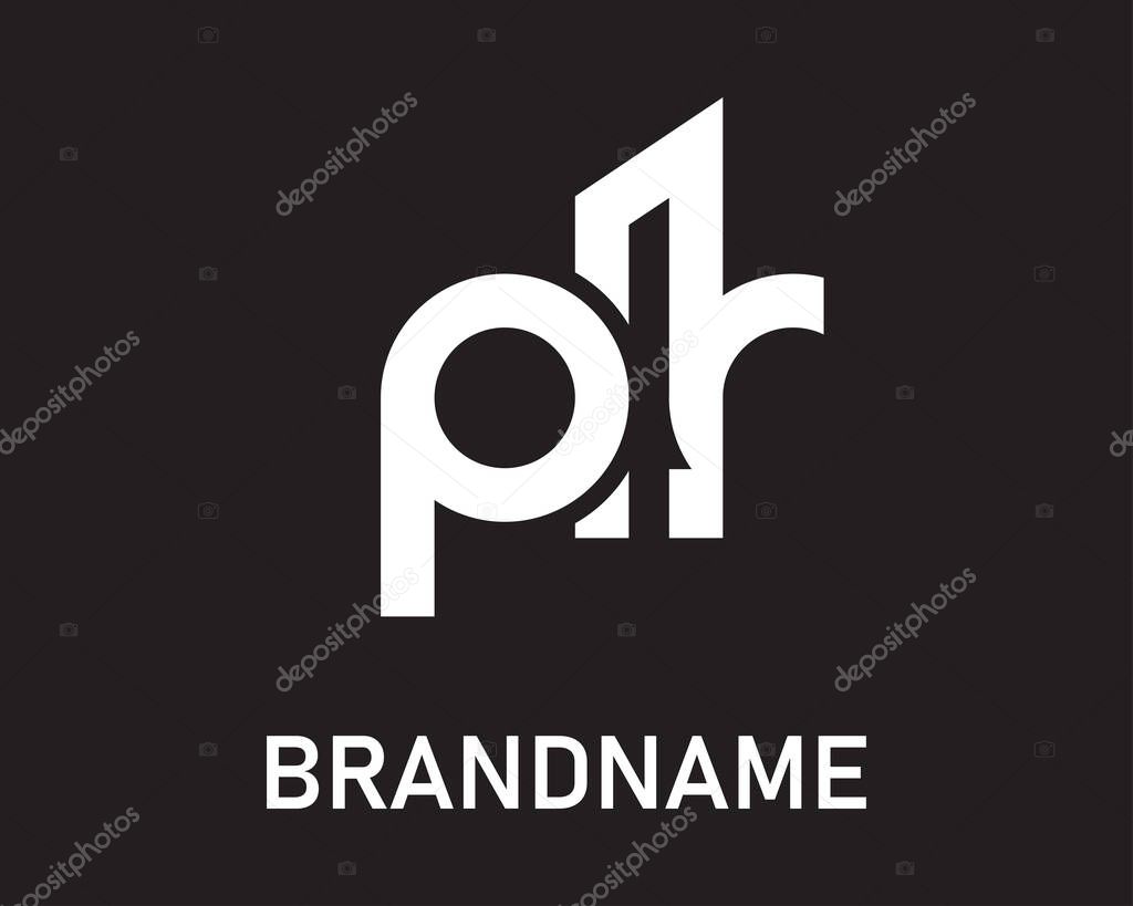 Letter pr logo design template