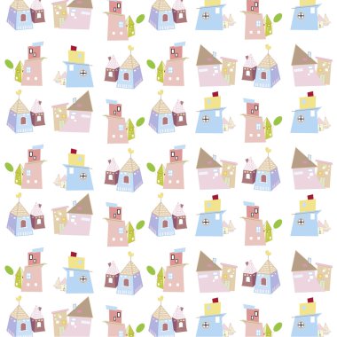 İllüstrasyon renk ev desen