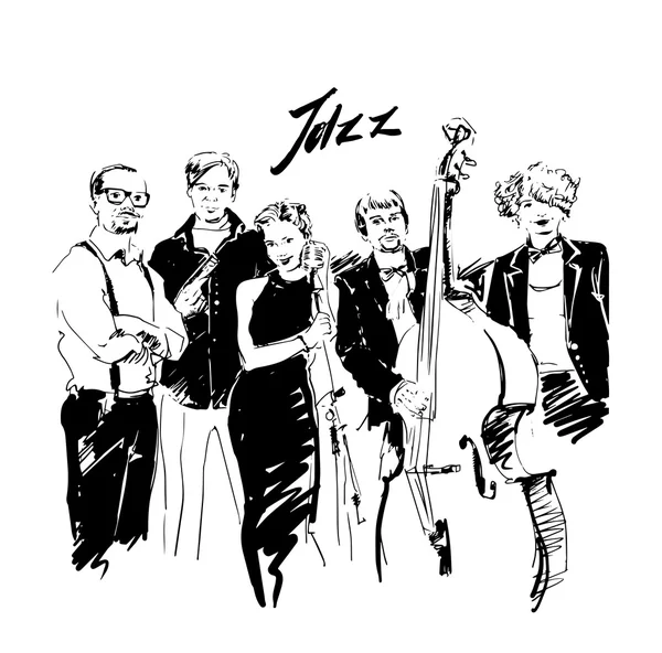 Ilustração para o cartaz do grupo musical — Vetor de Stock