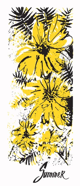 Yellow flowers vector illustration — Stock Vector