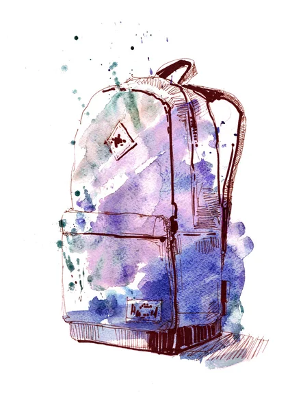 Akvarell vázlat táskák — Stock Fotó
