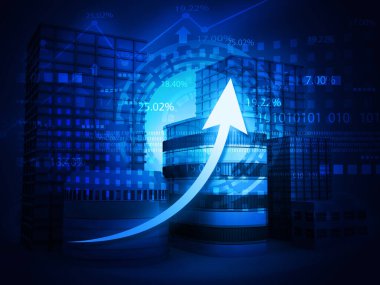 Gayrimenkul büyüme grafiği. Gayrimenkul yatırım geçmişi. 3d illüstrasyon