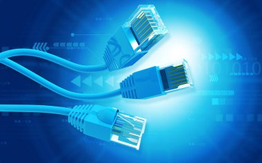 Modern teknoloji arka planında ağ kablosu. 3d illüstrasyon