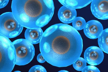 Soyut arka planda insan hücreleri. 3d illüstrasyon