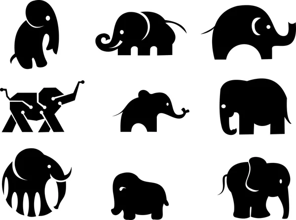 Logo obrázek slona silueta — Stockový vektor