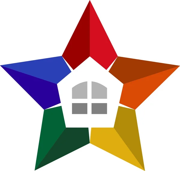 Logo illustration stars home — Stock Vector