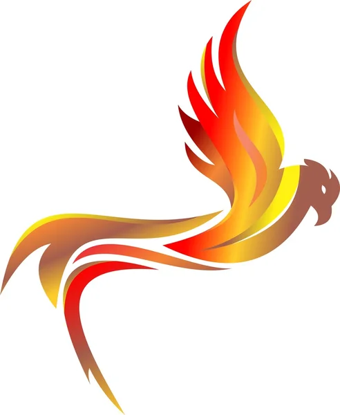 Logo ilustración fuego aves volando — Archivo Imágenes Vectoriales