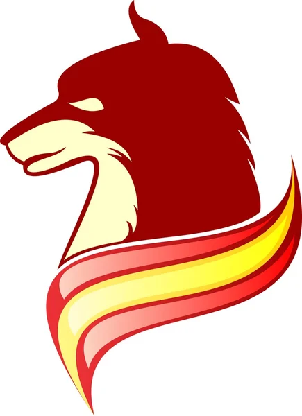 Vörös Farkas logó illusztráció — Stock Vector