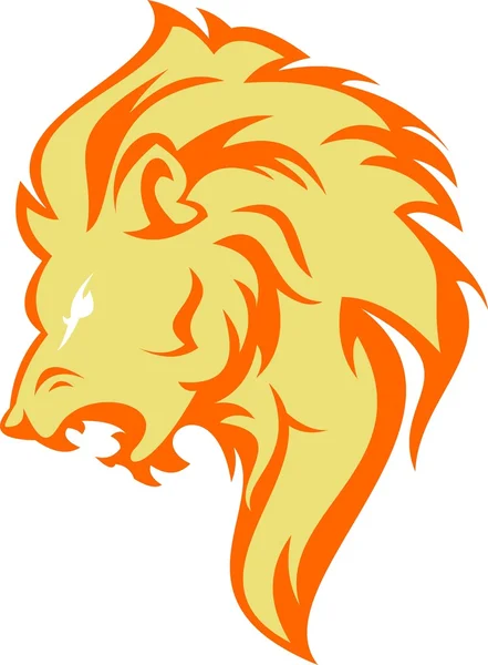 Illustration logo lion sauvage — Image vectorielle