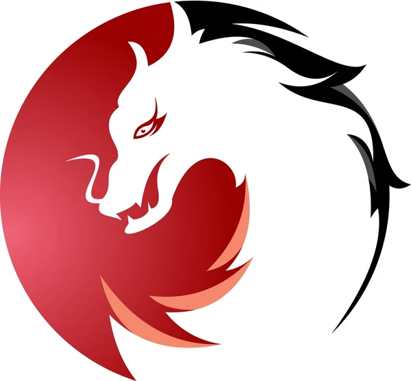 Logo dragon circulaire — Image vectorielle